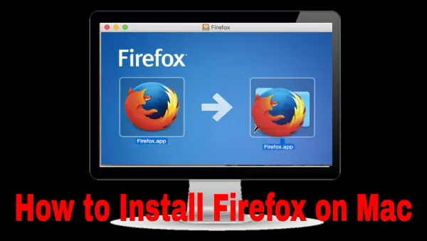 Person installing Firefox on Mac showing installation process on screen