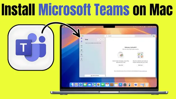Installing Microsoft Teams on MacBook with setup screen visible