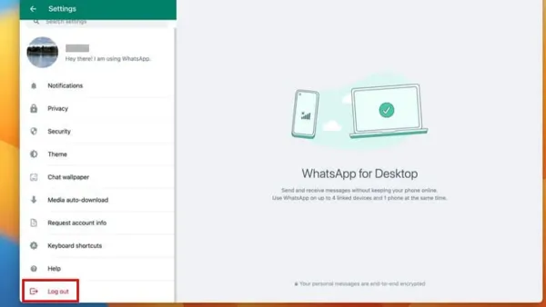 How to log out remotely in WhatsApp Desktop on Mac using a smartphone