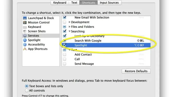 Mac keyboard shortcut to search within a page shown on MacBook screen