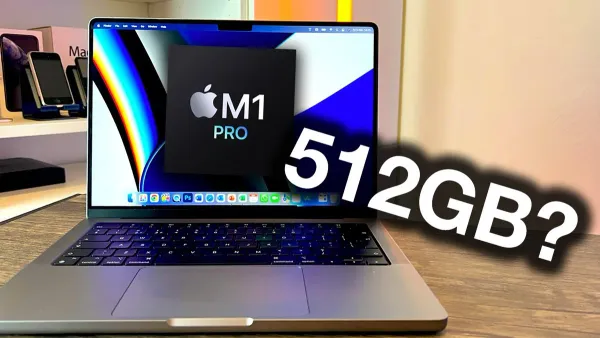 MacBook Pro M1 Pro displaying storage full message on screen