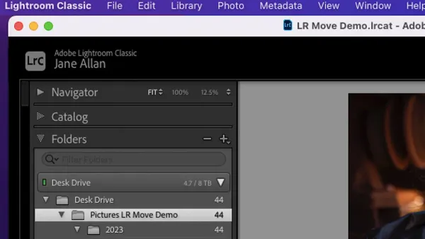 How to move catalog to new Mac in Lightroom Classic on Mac showing photo transfer on laptop