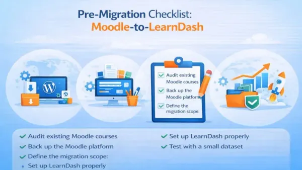 Moving from Moodle to Schoology checklist displayed on computer screens during team collaboration