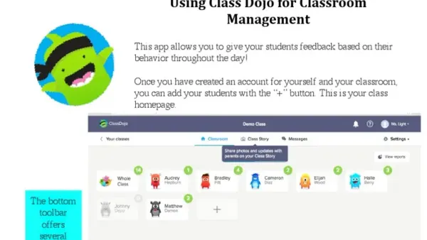 Teacher using tablet following moving from Seesaw to ClassDojo checklist in classroom