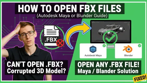 MacBook showing how to open.fbx file on Mac with 3D model software interface