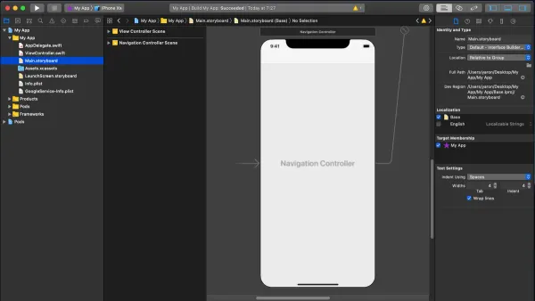 Developer running an app on iPhone in Xcode with device connected to Mac