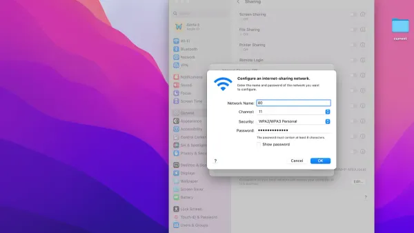 How to share internet from Mac on Mac using two laptops connected