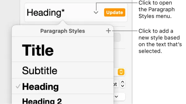 Person using Apple Pages applying paragraph styles for consistent formatting