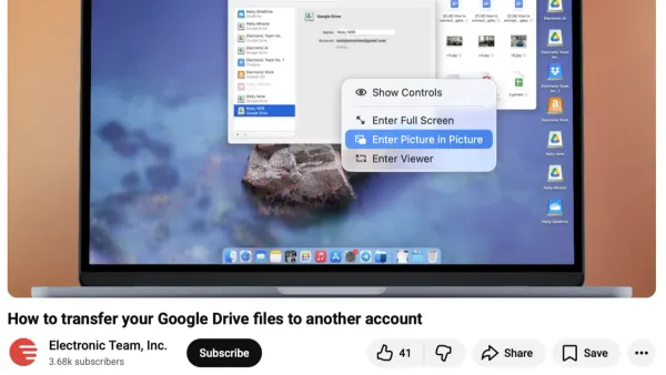 Mac screen showing how to use Picture in Picture on Mac with video floating above other windows