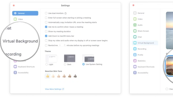 Mac user applying how to use virtual background in Zoom on Mac during video call